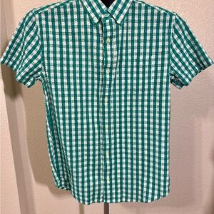 Crewcuts Boys Seersucker Gingham Shirt size 14